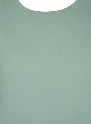 Einfarbiges basic Top aus Baumwolle, Chinois Green, Packshot image number 2