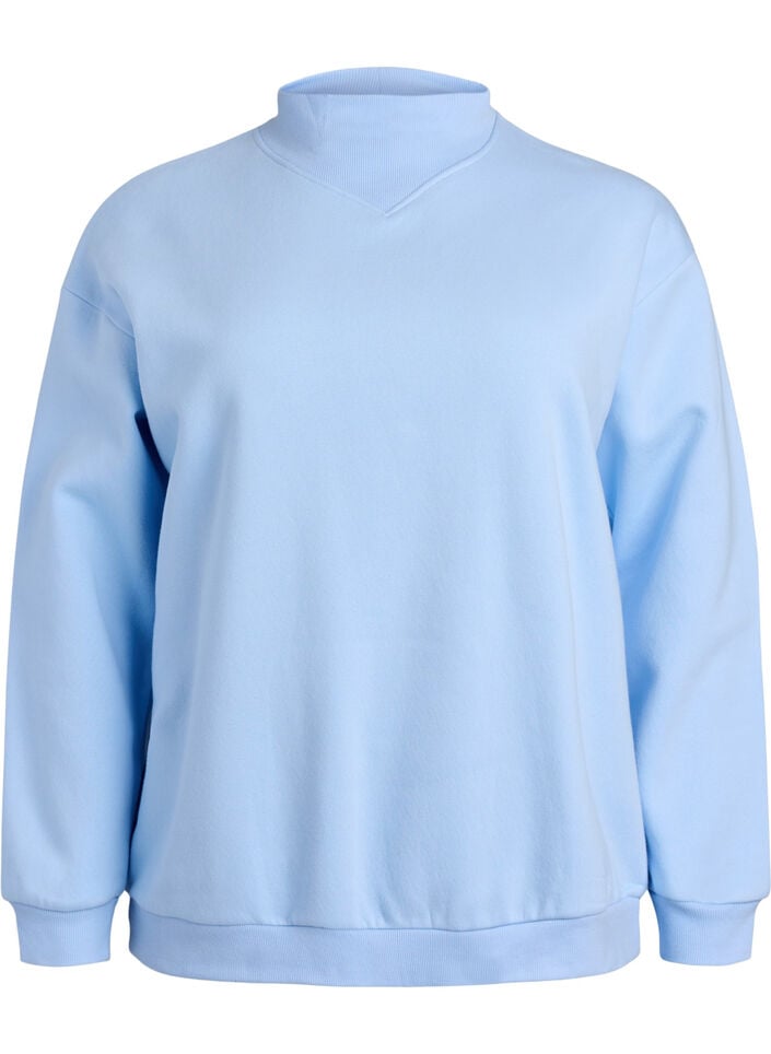 Sweatshirt mit hohem Kragen und langen &Auml;rmeln, Blau, Packshot image number 0