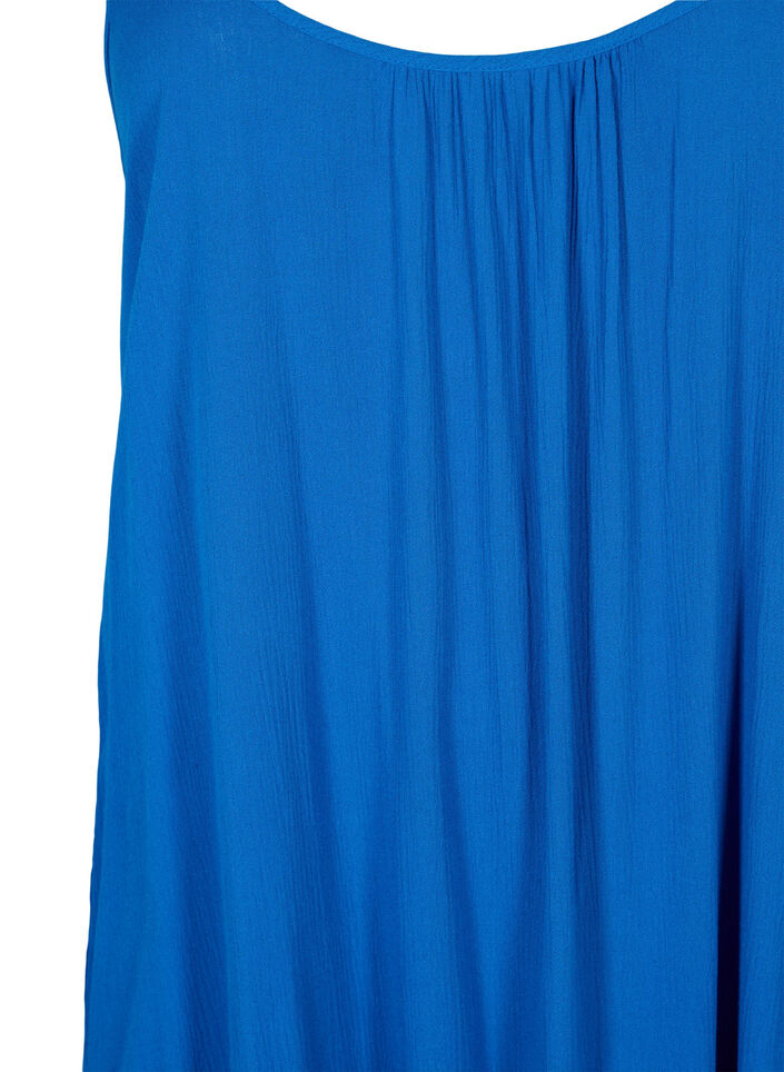 Einfarbiges Trägerkleid aus Viskose, Blau, Packshot image number 2