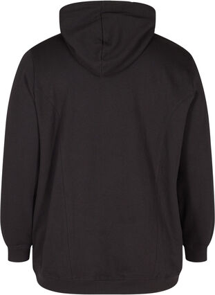 Sweatshirt mit Kapuze und Rippbündchen, Black, Packshot image number 1