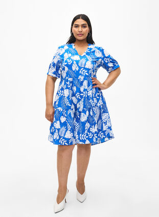 FLASH – A-Linien-Kleid mit Print, Skydiver White AOP, Model image number 2