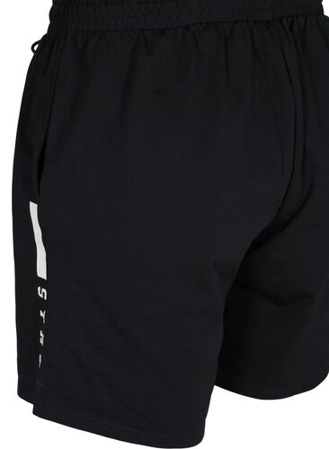 Lockere Shorts mit Textprint, Black, Packshot image number 3