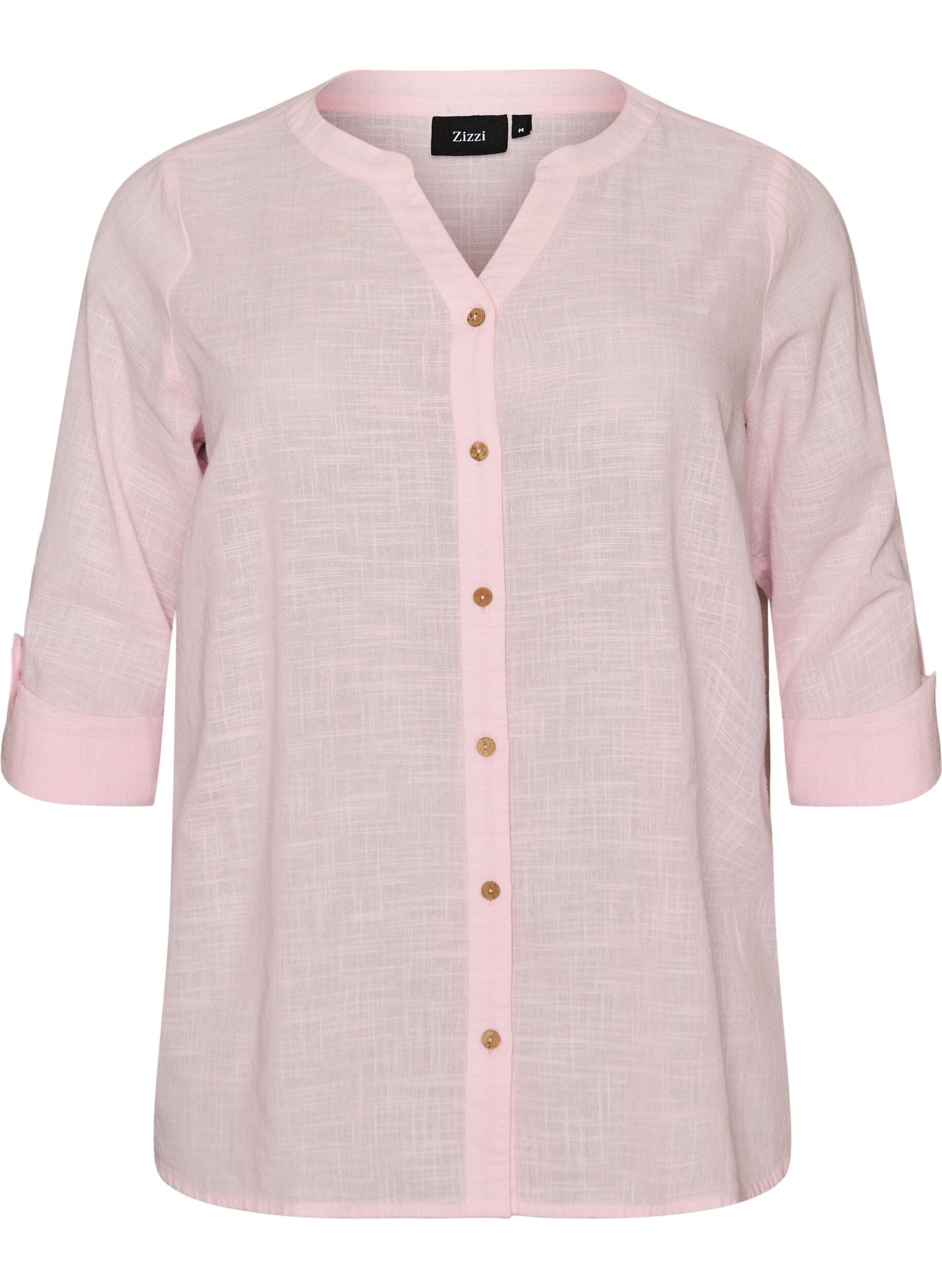 ZizziBaumwollbluse mit V-Ausschnitt, Rot, Packshot image number 0