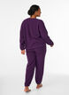 Hoch taillierte Hose aus Teddy-Fleece, Lila, Model image number 1