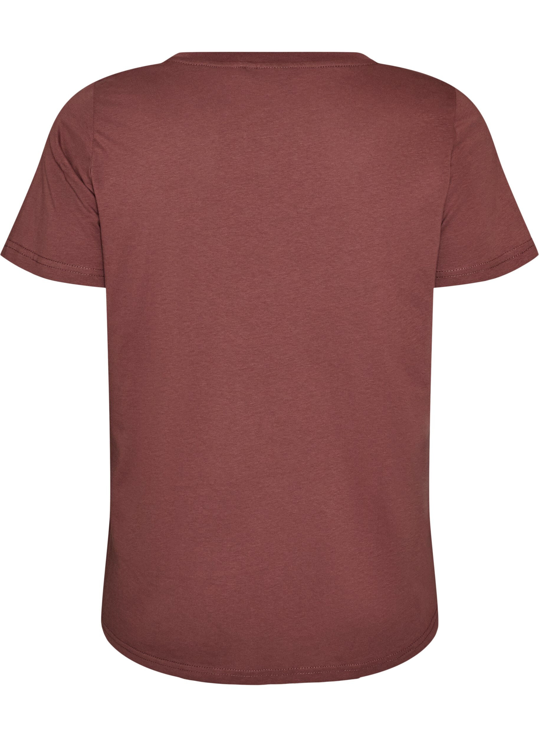 ZizziT-Shirt aus Baumwolle mit Frontprint und V-Ausschnitt, Rot, Packshot image number 1