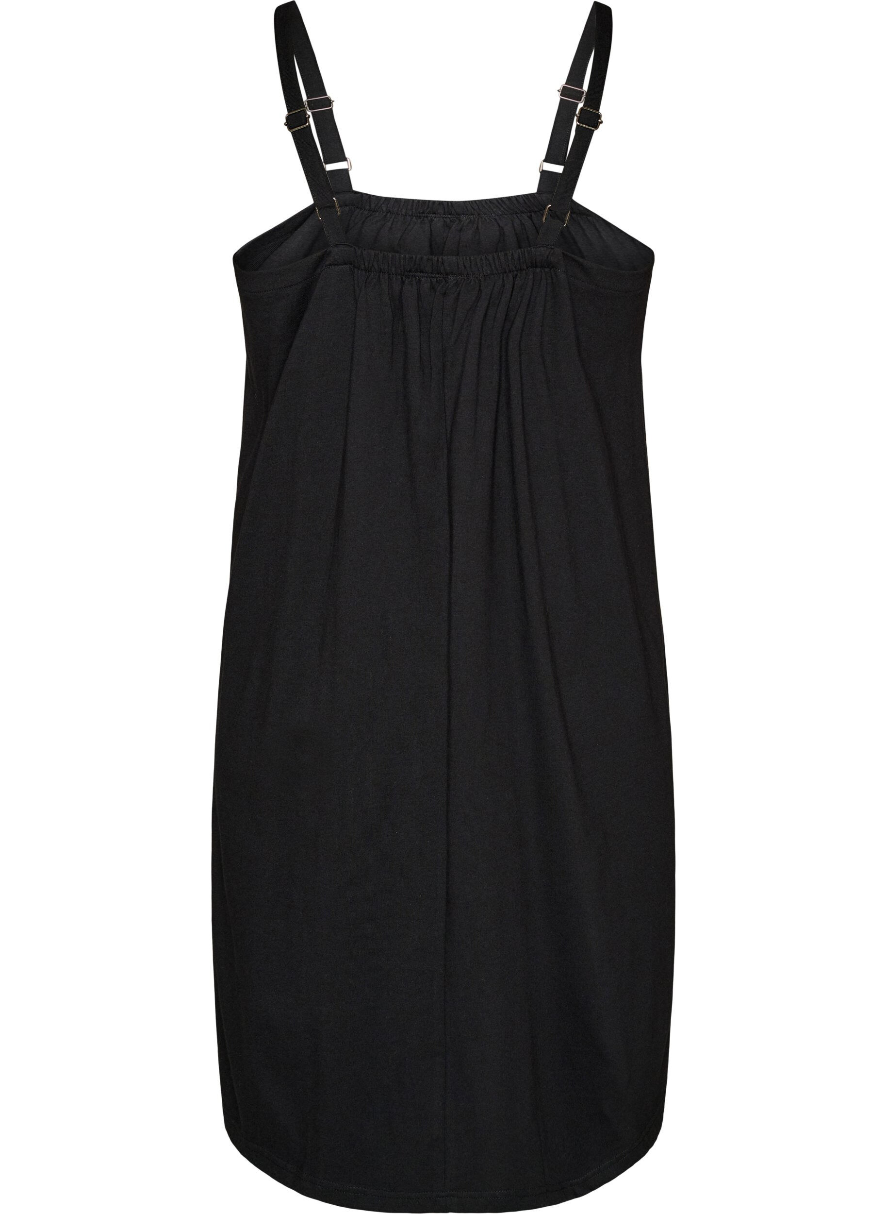 ZizziMidi-Tr&auml;gerkleid aus Bio-Baumwolle, Schwarz, Packshot image number 1
