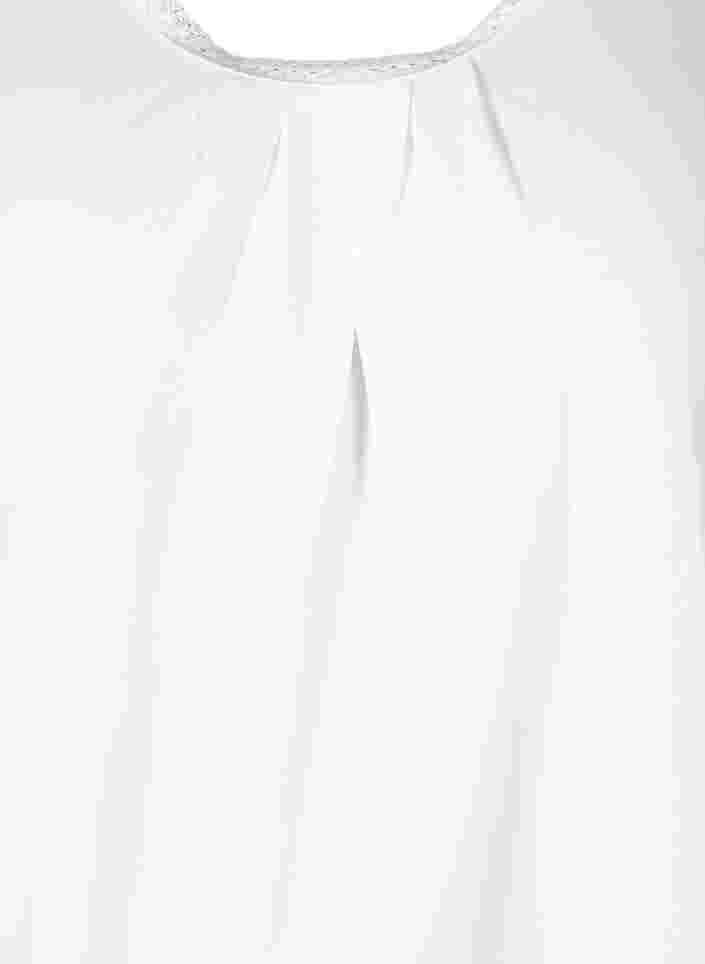Baumwolltop mit Rundhals und Spitze, White, Packshot image number 2