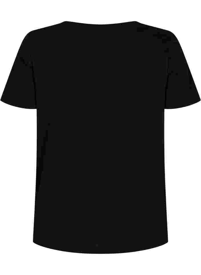 Trainings-T-Shirt mit Print, Black w. Pink A, Packshot image number 1