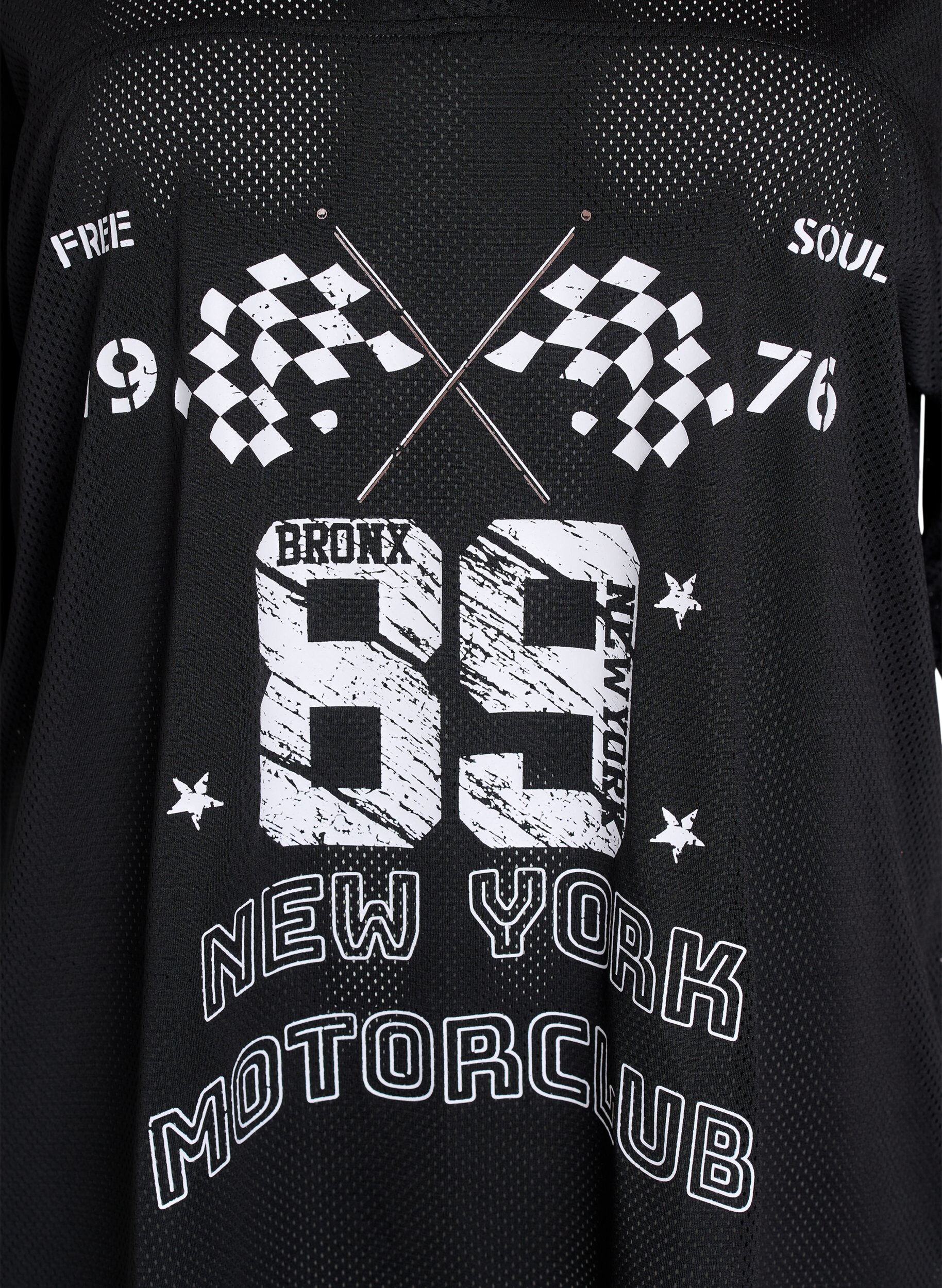 ZizziSportliches T-Shirt mit Frontprint, Black, Packshot image number 2