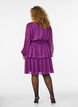 Knielanges Kleid mit transparenten Streifen und Wickeleffekt, Lila, Model image number 2