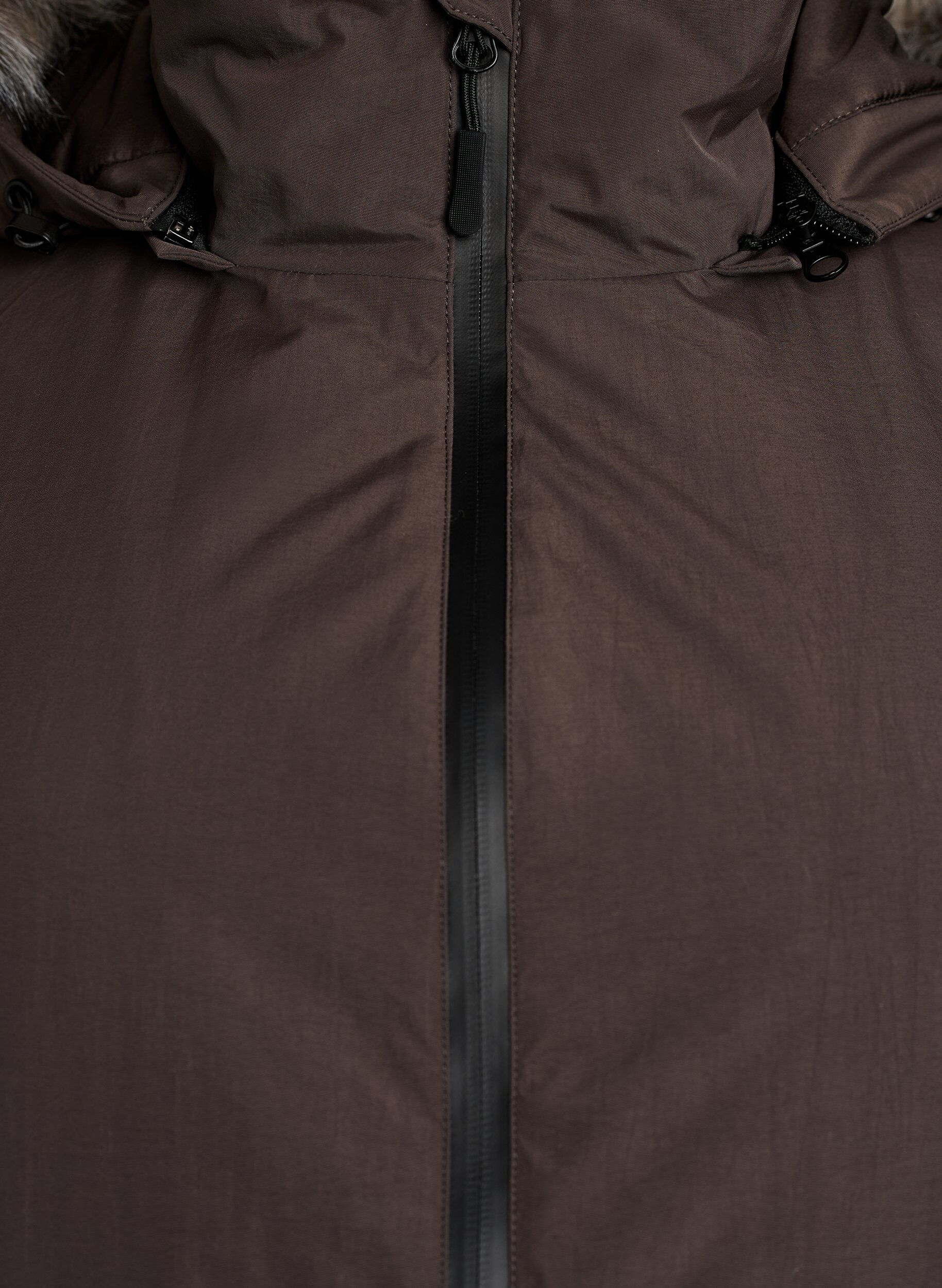ZizziWasserdichter Parka mit Kapuze, Braun, Packshot image number 2