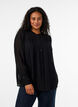 Bluse aus Viskose mit R&uuml;schenkragen, Schwarz, Model image number 0
