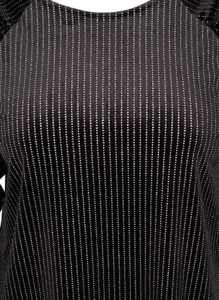 Bluse mit Faltendetails und dekorativen Steinen, Black w. Silver, Packshot image number 2