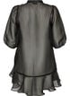 Kurzes Kleid aus Organza mit R&uuml;schensaum, Schwarz, Packshot image number 1