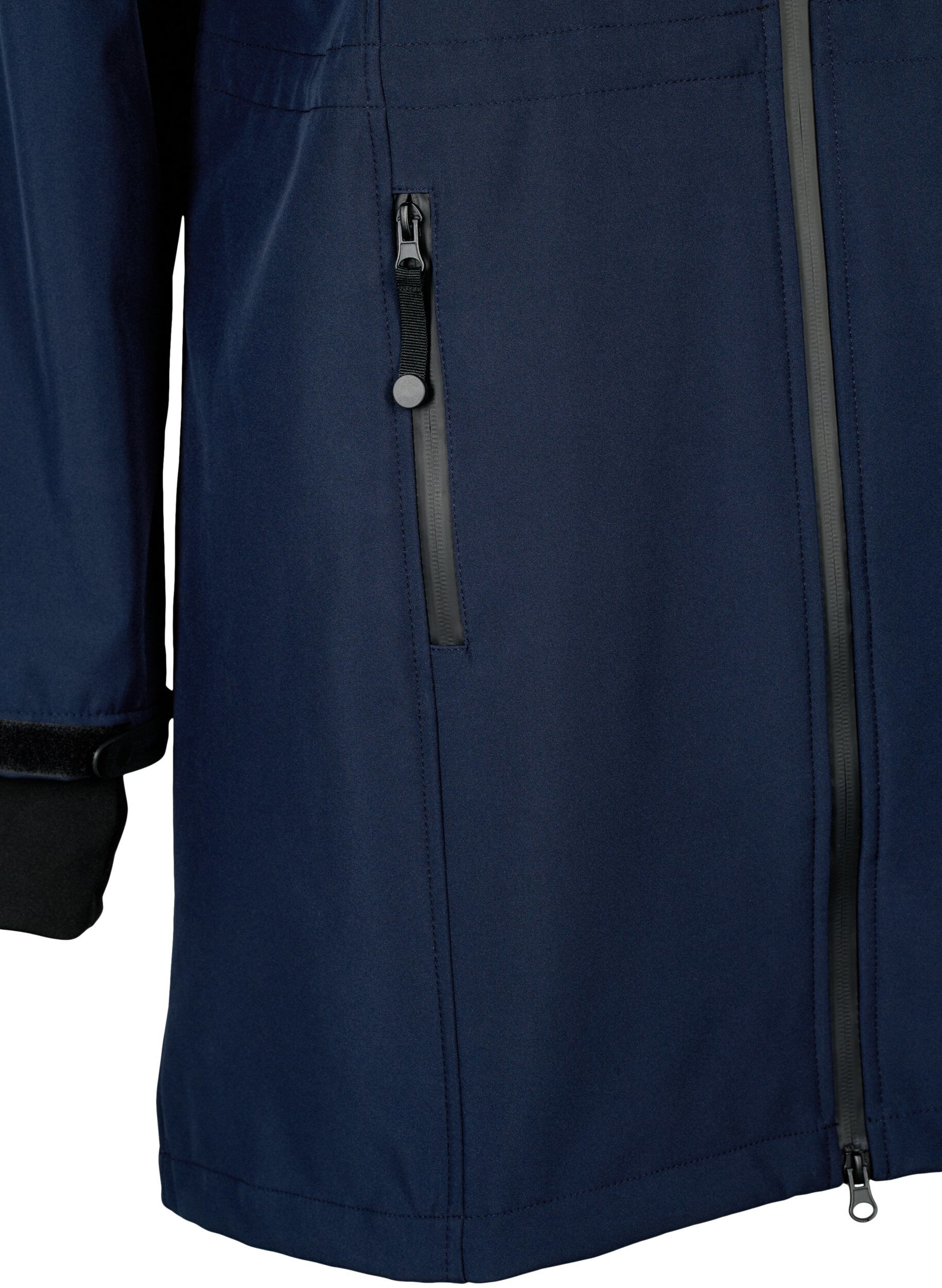 ZizziSoftshell-Jacke mit abnehmbarer Kapuze, Blau, Packshot image number 3