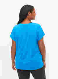 Kurzarm Trainingsshirt, Brilliant Blue, Model