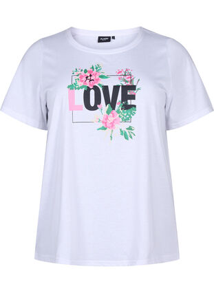 FLASH - T-Shirt mit Motiv, Bright White Love, Packshot image number 0