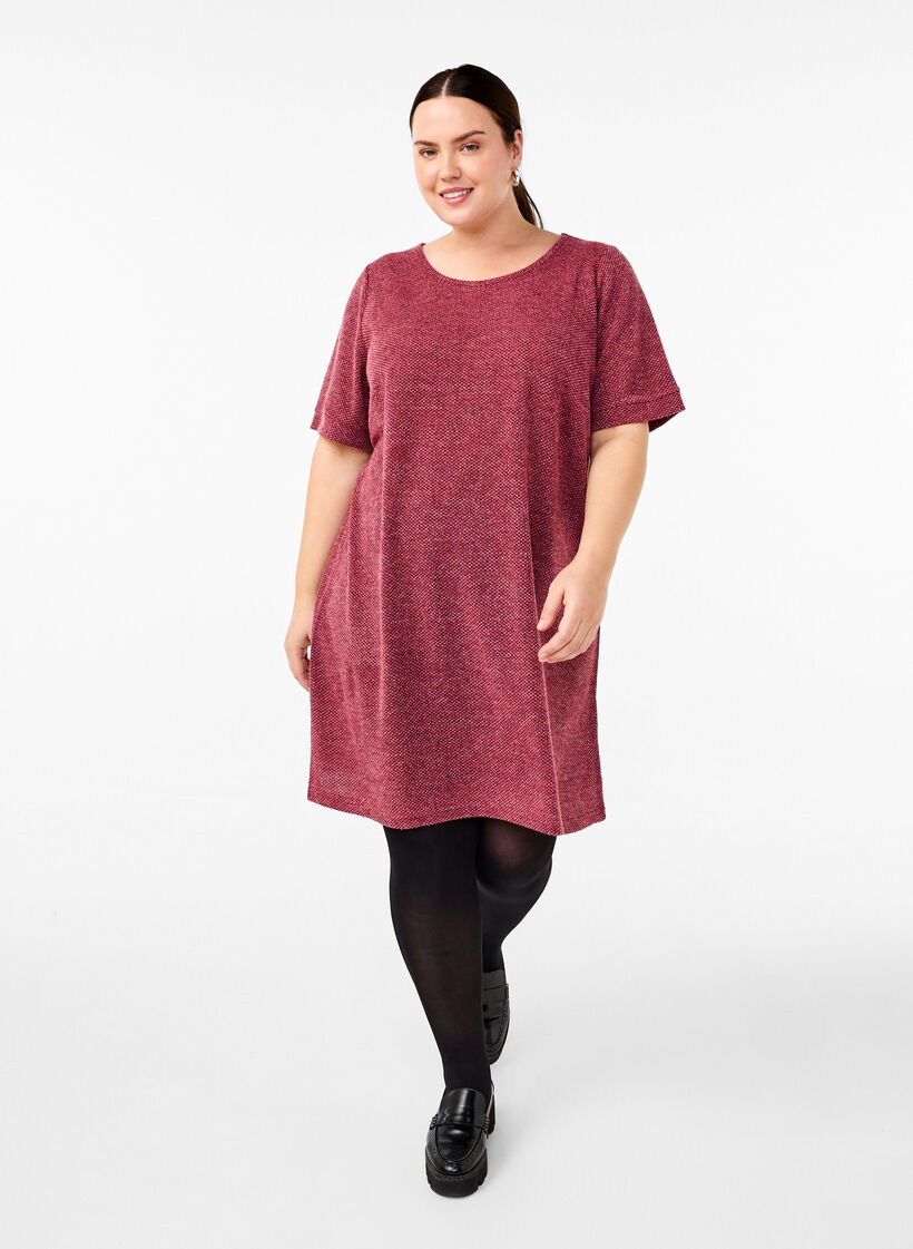 T-Shirt-Kleid mit kurzen Ärmeln, Dry Rose, Model image number 2