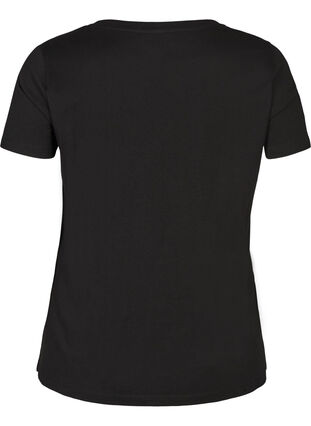 Kurzarm T-Shirt aus Baumwolle mit Nieten, Black, Packshot image number 1