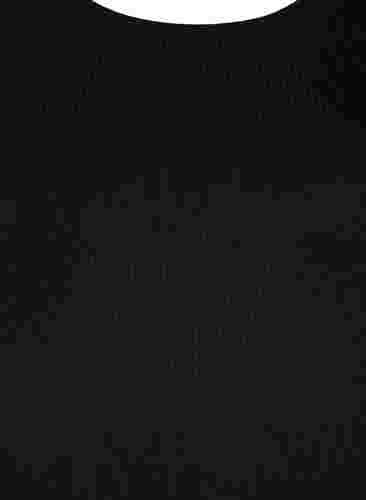 Midikleid aus Viskose und Ripp mit kurzen Ärmeln, Black, Packshot image number 2