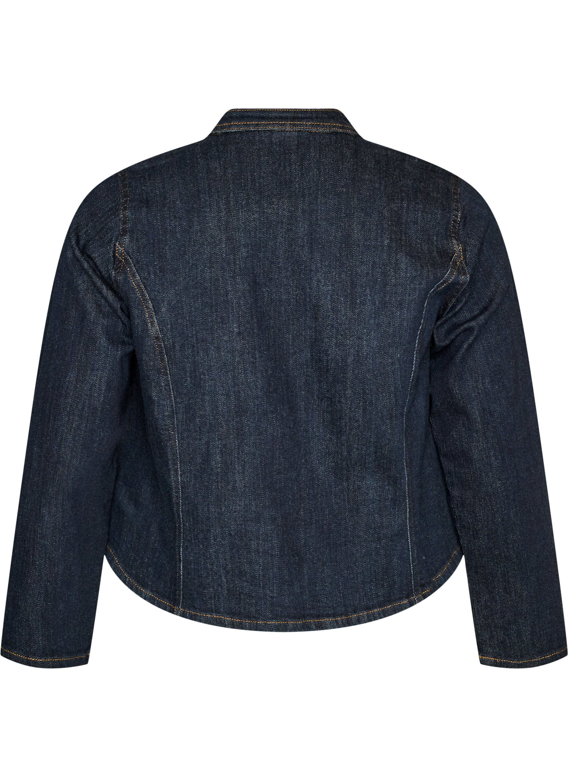 ZizziFigurbetonte Jeansjacke mit Rei&szlig;verschluss, Blau, Packshot image number 1
