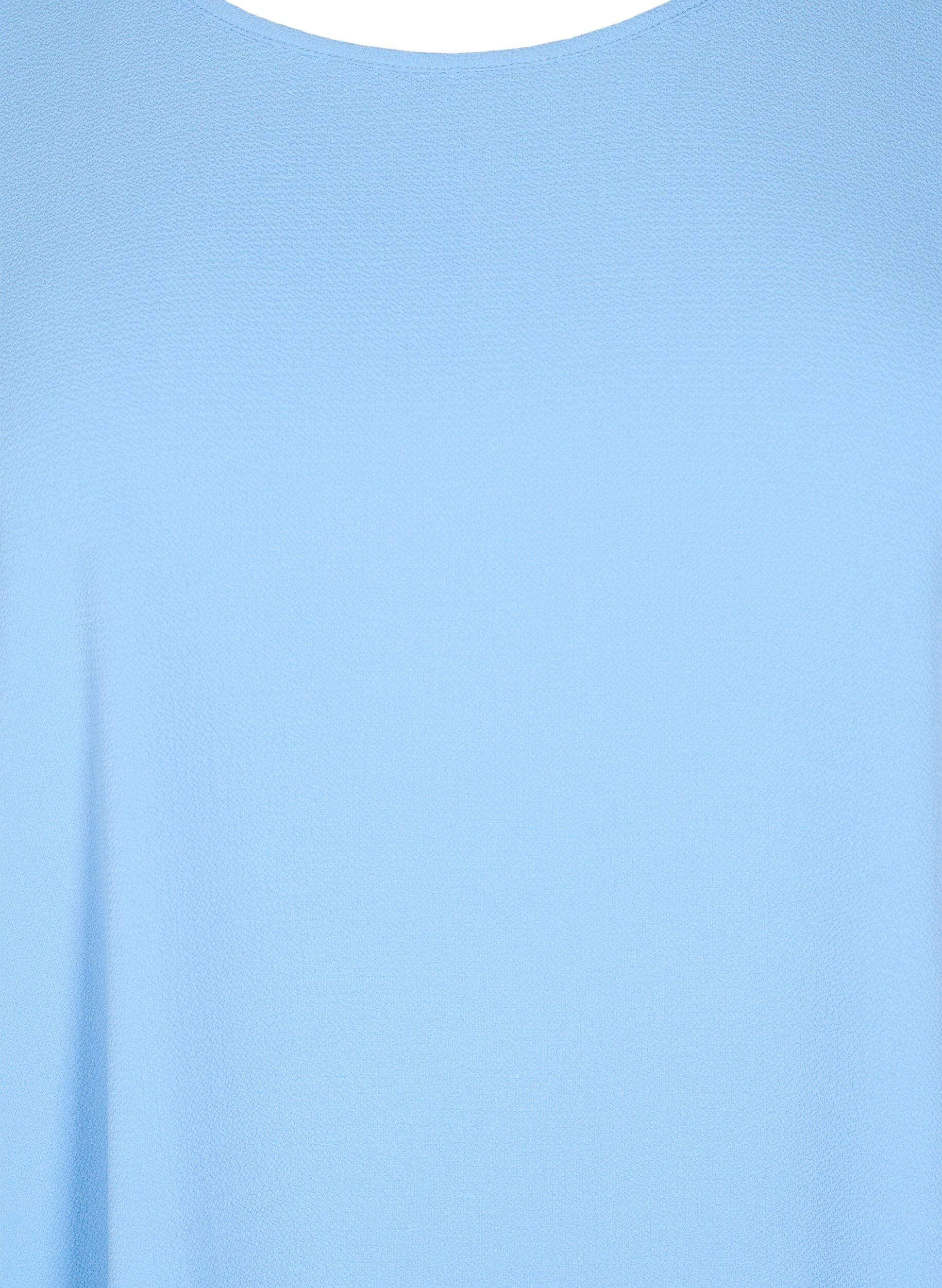 ZizziBluse mit kurzen &Auml;rmeln und einem Rundhalsausschnitt, Blau, Packshot image number 2