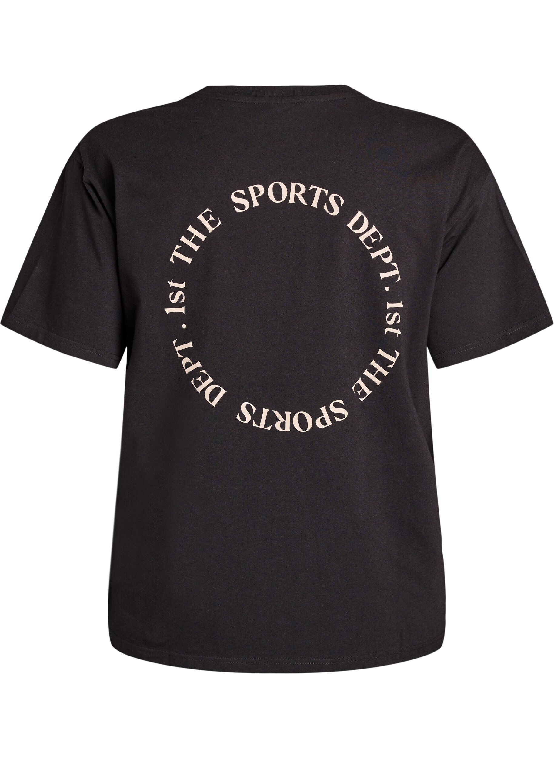 ZizziSportliches T-Shirt aus Bio-Baumwolle, Schwarz, Packshot image number 1