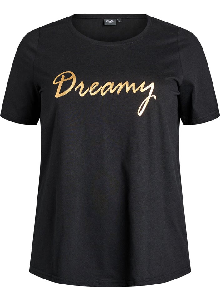 T-Shirt mit Print, Schwarz, Packshot image number 0