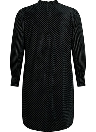 Strukturiertes Kleid aus Velours, Black, Packshot image number 1