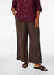 Hose aus Leinen und Viskose mit weitem Bein, Braun, Model image number 2