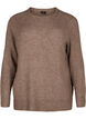 Melange-Pullover mit Rundhalsausschnitt	, Caribou Mel., Packshot image number 0