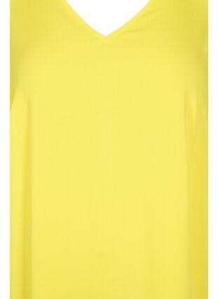 Viskosekleid mit V-Ausschnitt, Blazing Yellow, Packshot image number 2