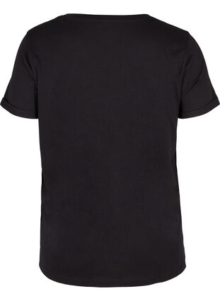 Trainings-T-Shirt aus Baumwolle mit Aufdruck, Black Lights Active, Packshot image number 1