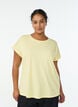 Kurz&auml;rmeliges T-Shirt aus Baumwollmischgewebe, Gelb, Model image number 0