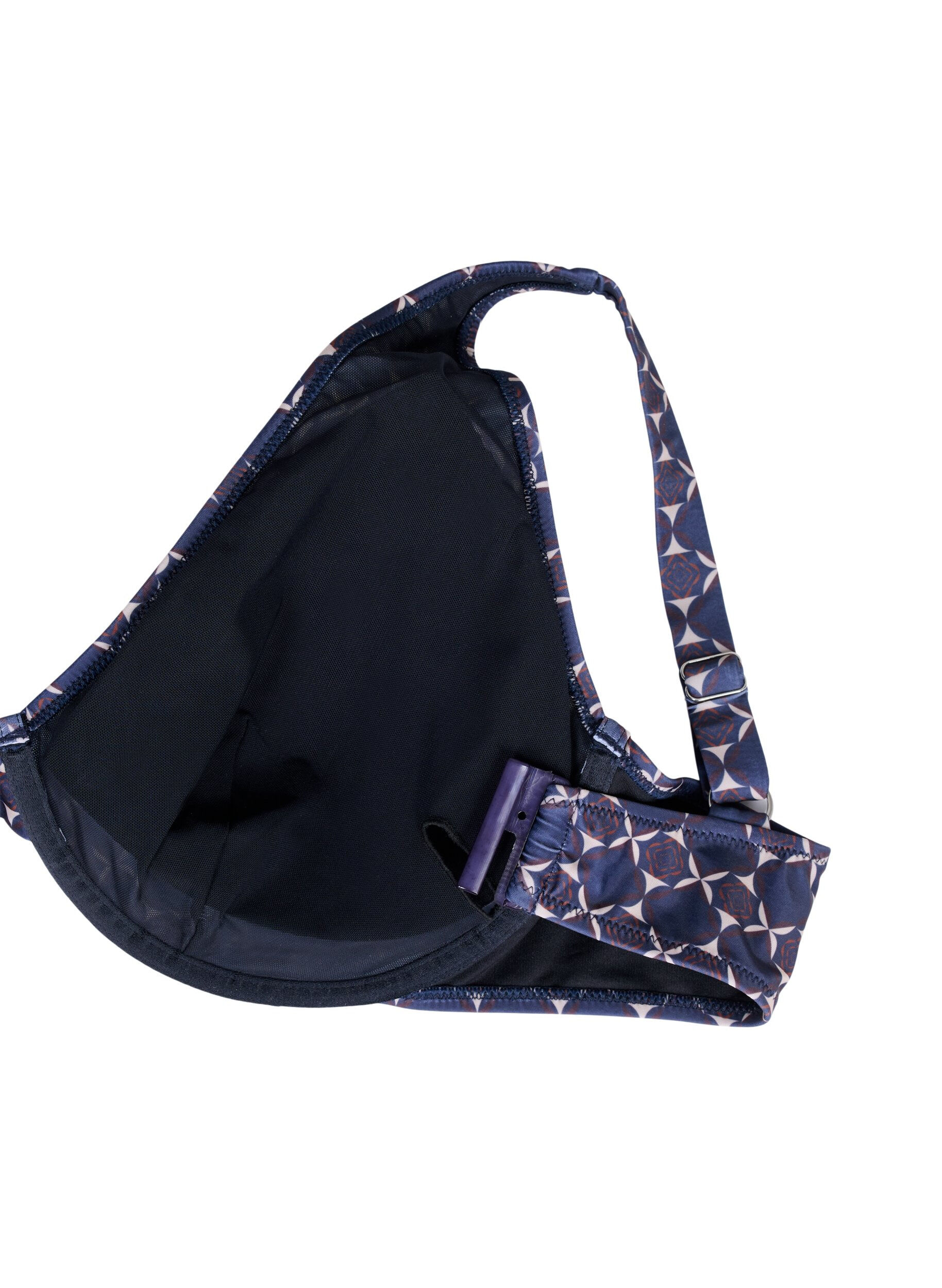 ZizziBedrucktes Bikinioberteil mit B&uuml;gel, Blau, Packshot image number 3