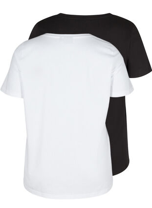 2er Pack Basics T-Shirt aus Baumwolle, Bright White, Packshot image number 1