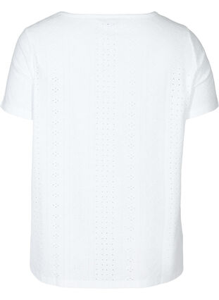 T-Shirt mit Lochstickerei, White, Packshot image number 1