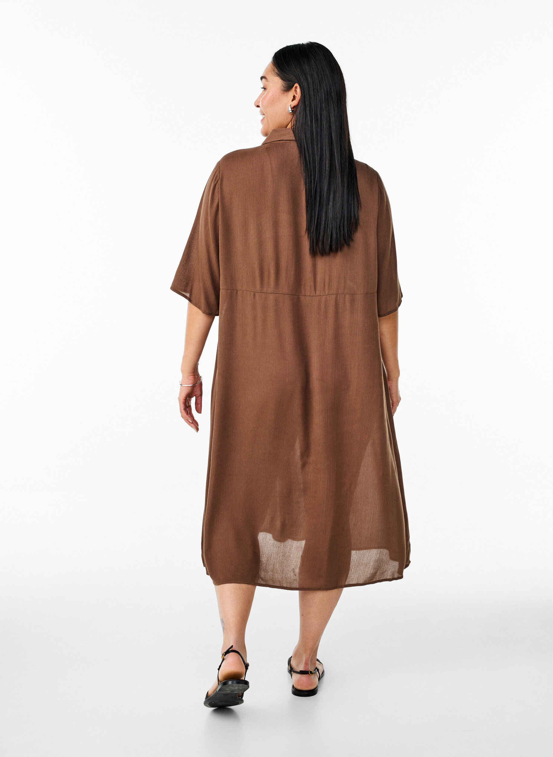 ZizziMidikleid mit kurzen &Auml;rmeln, Gr&uuml;n, Model image number 2