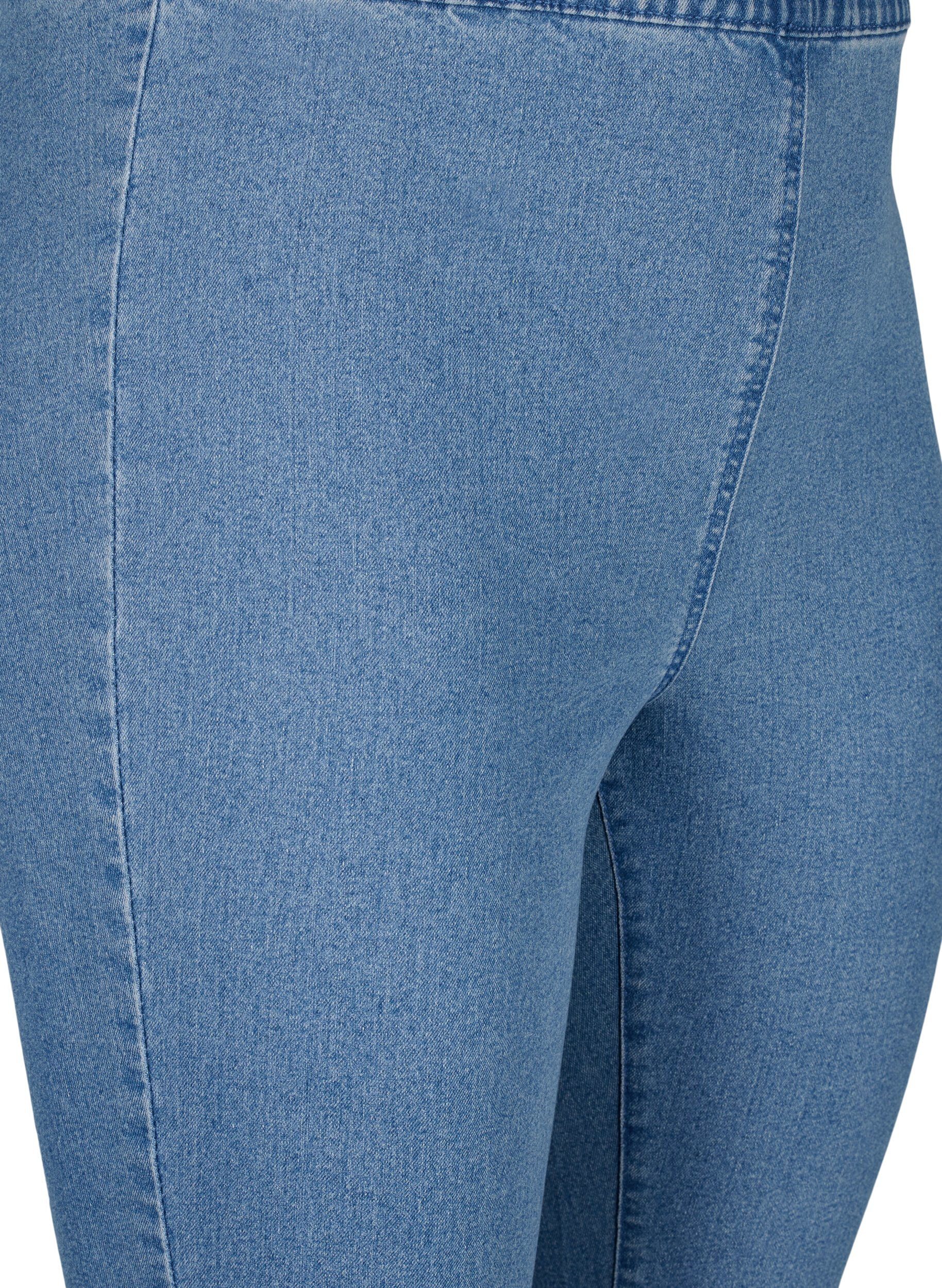 ZizziFLASH - Hoch taillierte Capri-Hose aus Denim mit Slim Fit, Blau, Packshot image number 2