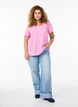 Einfarbiges Basic-T-Shirt aus Baumwolle, Pink, Model image number 1