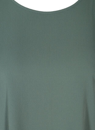 Bluse mit kurzen Ärmeln und Rundhalsausschnitt, Balsam Green, Packshot image number 2