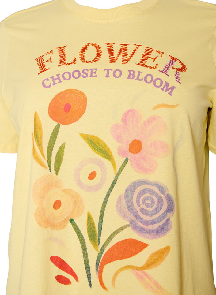 T-shirt aus Baumwolle mit Print, Gelb, Packshot image number 2