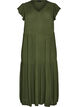 Midikleid aus Viskose mit R&uuml;schen&auml;rmeln, Gr&uuml;n, Packshot image number 0