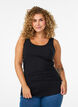 Einfarbiges basic Top aus Baumwolle, Schwarz, Model image number 0