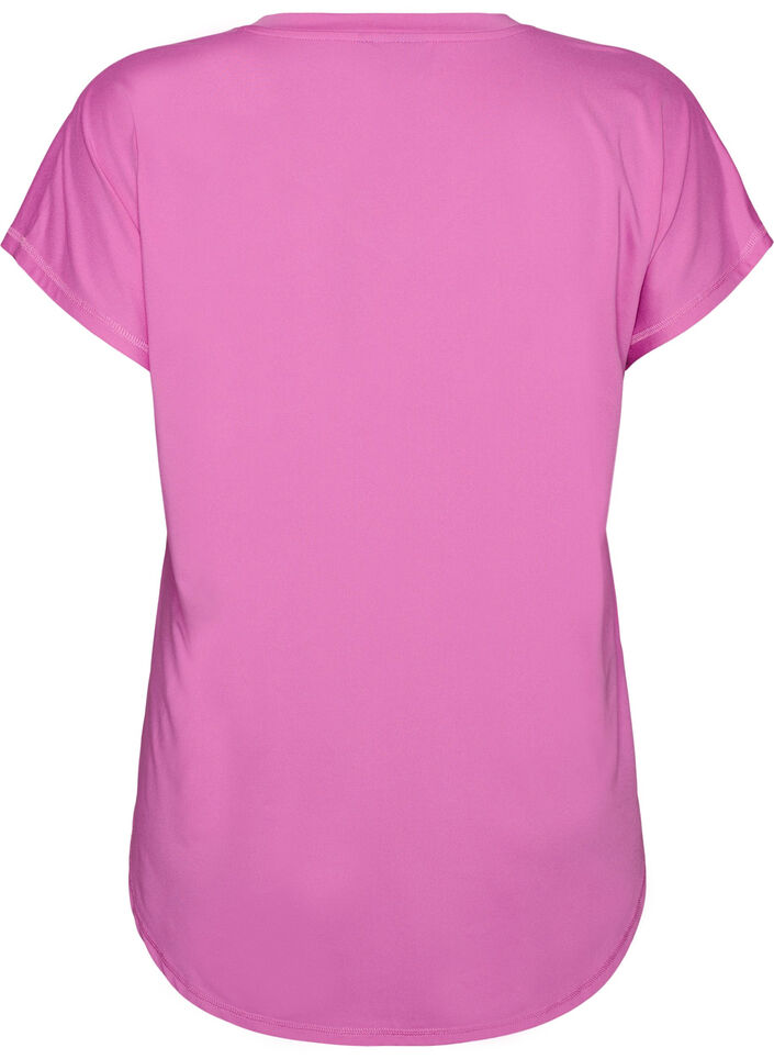 Kurzarm Trainingsshirt mit V-Ausschnitt, Lila, Packshot image number 1