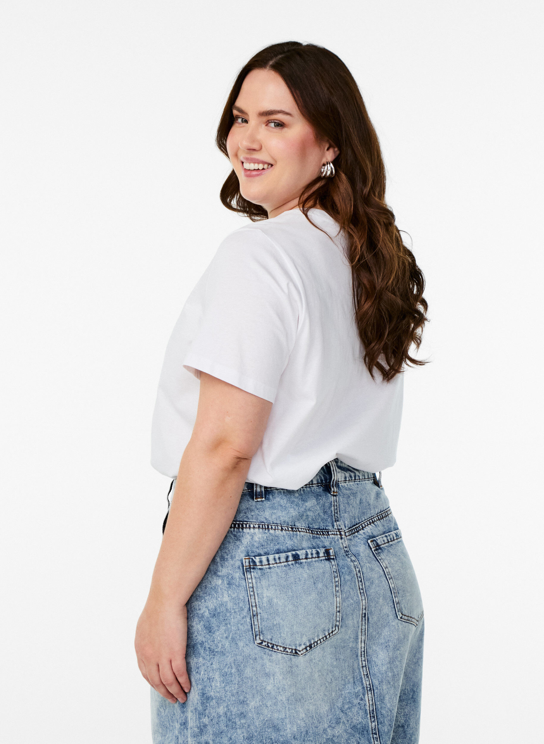 ZizziT-Shirt mit Zitronenmuster, Wei&szlig;, Model image number 2