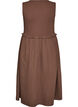 &Auml;rmelloses Midikleid aus Baumwolle mit Ripp und Musselin, Braun, Packshot image number 1