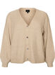 Strickjacke mit V-Ausschnitt und Rippstruktur, Beige, Packshot image number 0