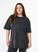 Sportliches T-Shirt aus Baumwolle mit Washed-Effekt, Schwarz, Model image number 0
