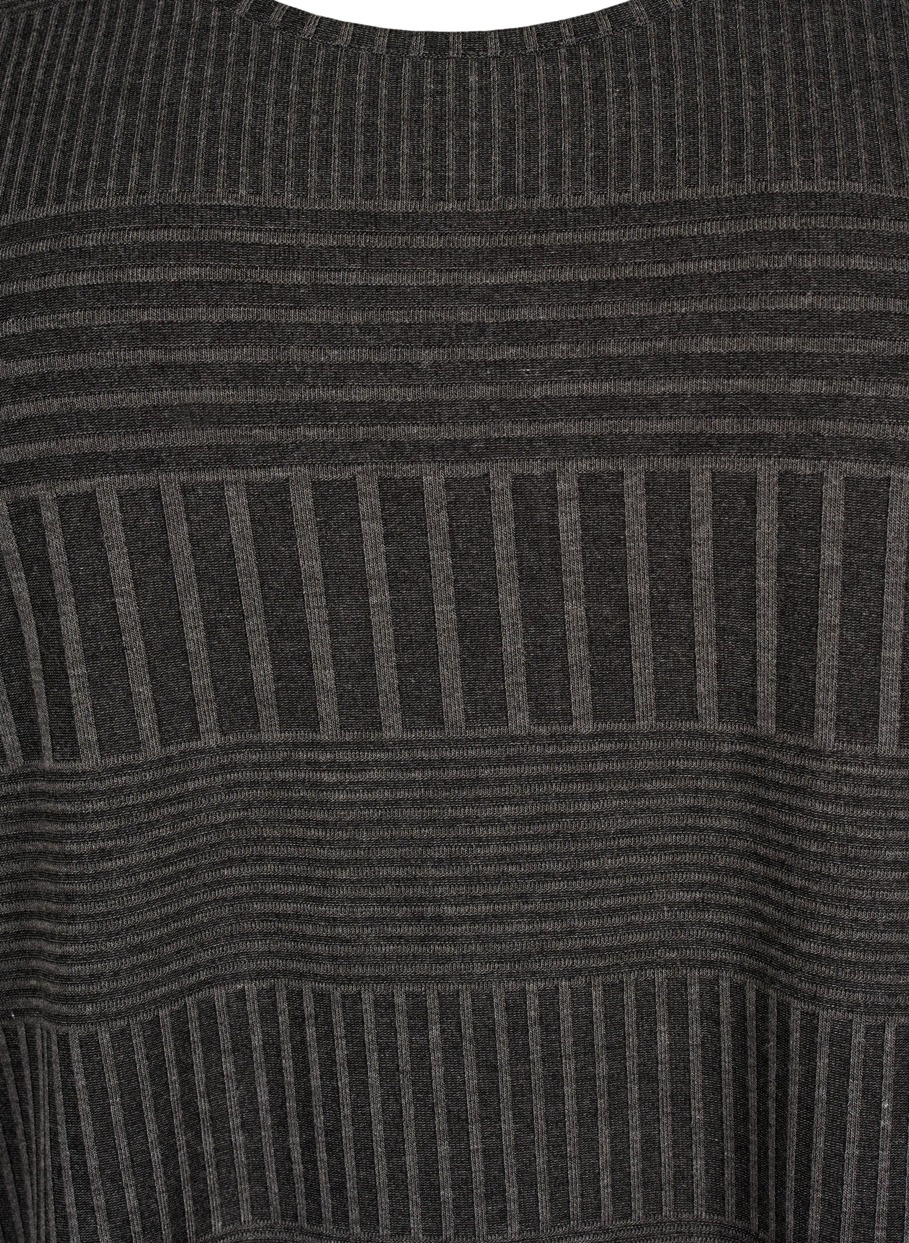 ZizziBluse mit 3/4-&Auml;rmeln und Streifenmuster, Dark Grey Melange, Packshot image number 2